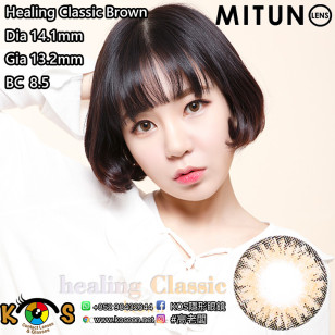 Mitunolens Healing Classic Brown ヒーリングクラシックブラウン 1年用 14.1mm